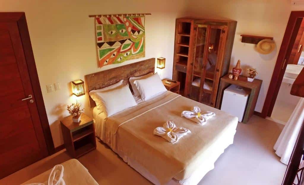 Quarto da Pousada João Sol, uma das dicas de pousadas na Linha Verde na Bahia
