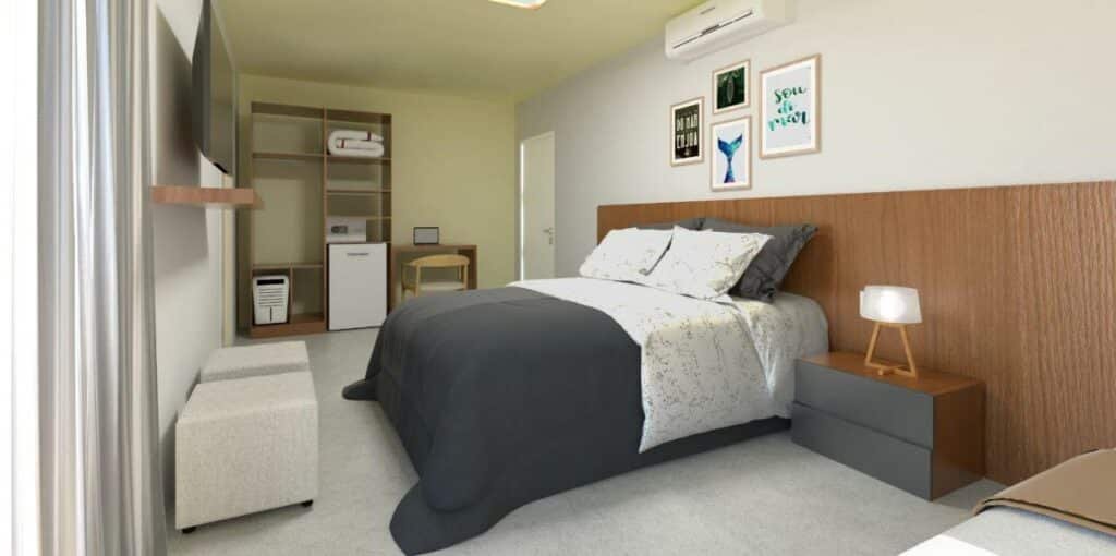 quarto do Trakai Suites pousada em Itamambuca