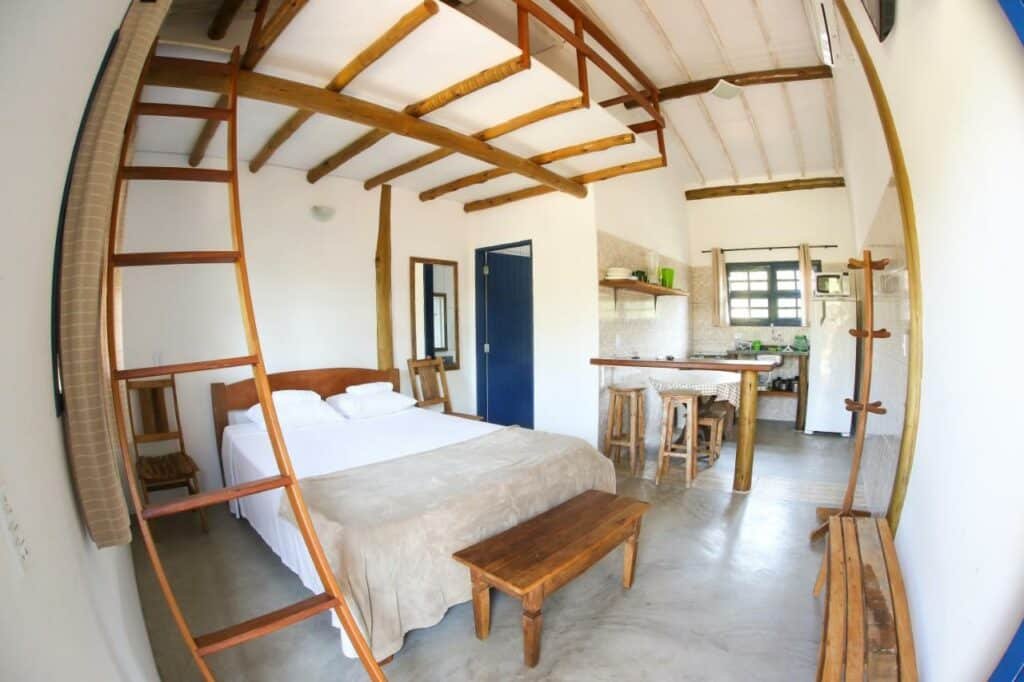 quarto do Chalés do Dado em Itamamduca