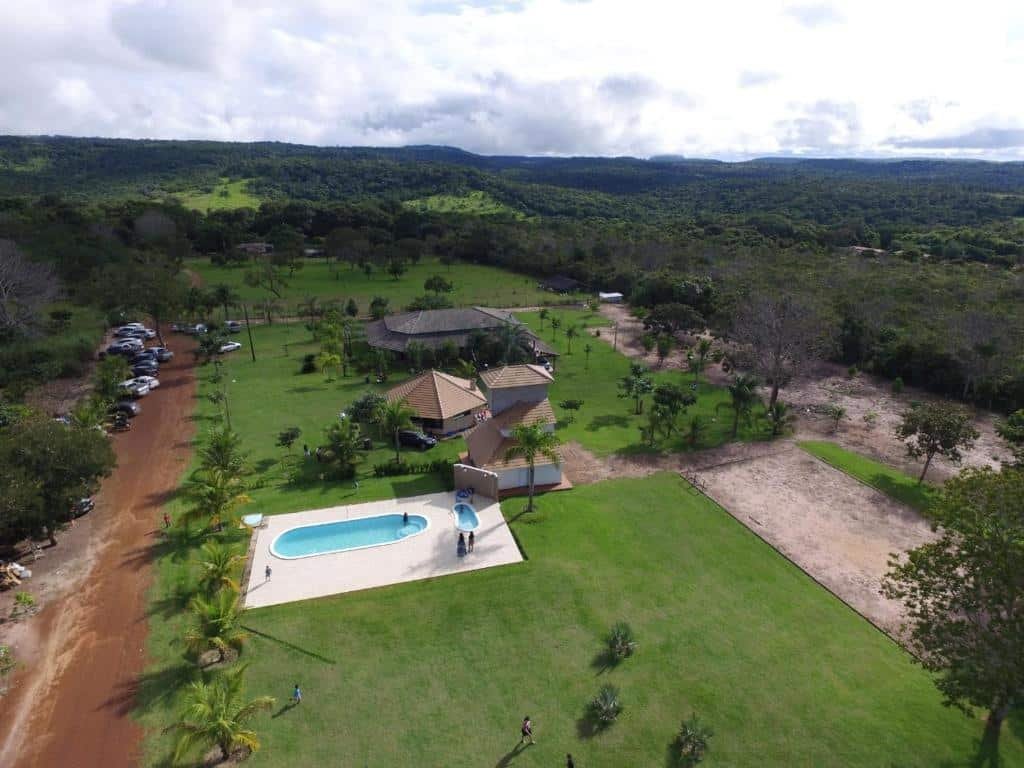 vista aérea da Valle dos Ventos Temporada e Lazer na Chapada dos Guimarães